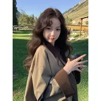 张贝贝 智系美拉德 天丝棉 灯芯绒拼色工装风衣