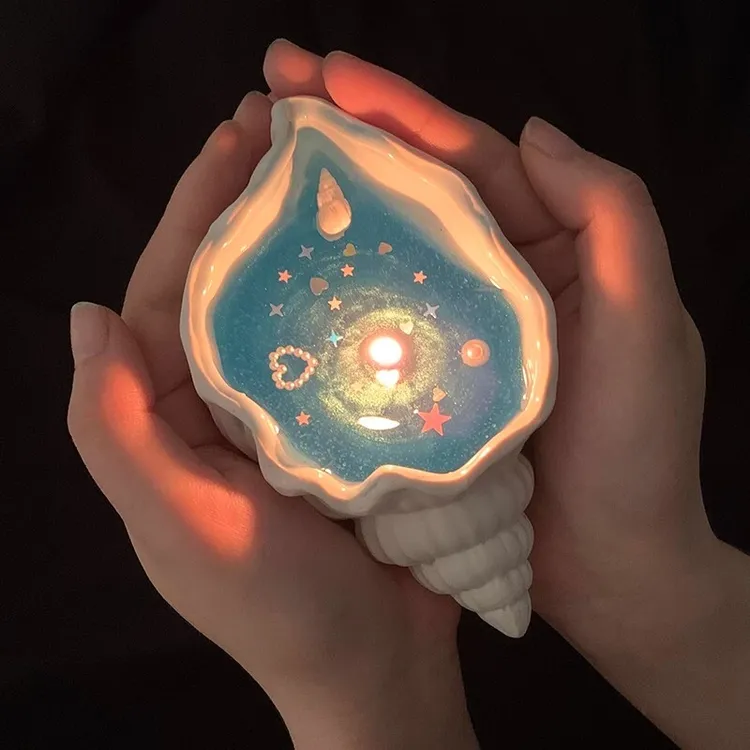 星蓝海螺香薰蜡烛创意手作生日伴手礼品卧室摆件香氛女生闺蜜礼物