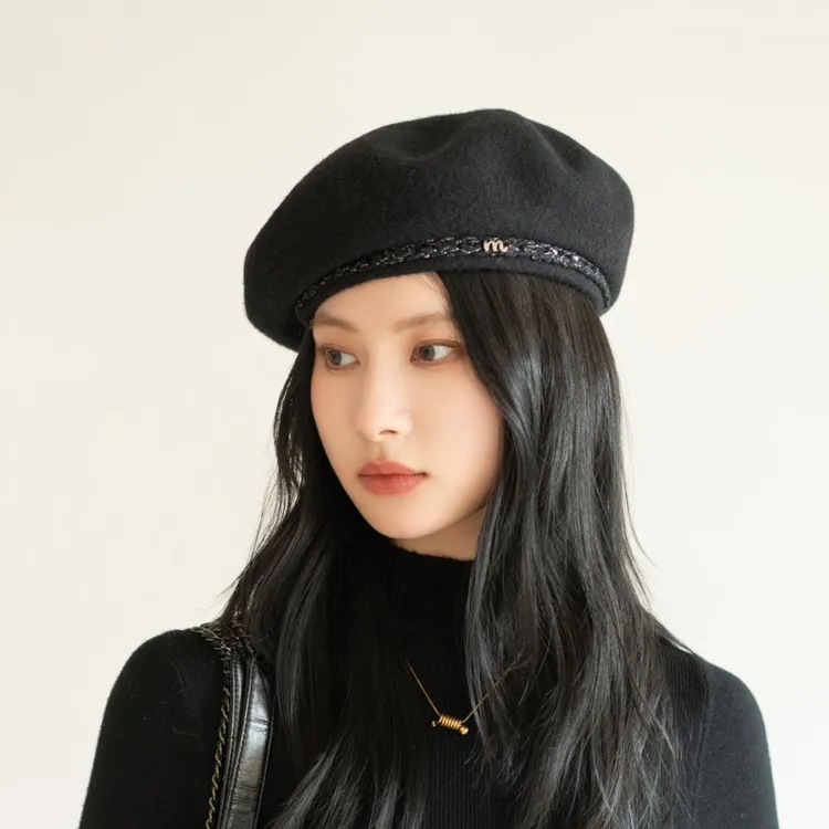 疯帽子 高品质羊毛小香风贝雷帽 显脸小帽子女款2025秋季新款