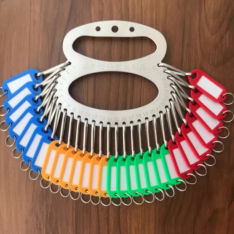 不锈钢加厚手提钥匙盘可扣用于公司物业钥匙盘带收纳管理钥匙扣