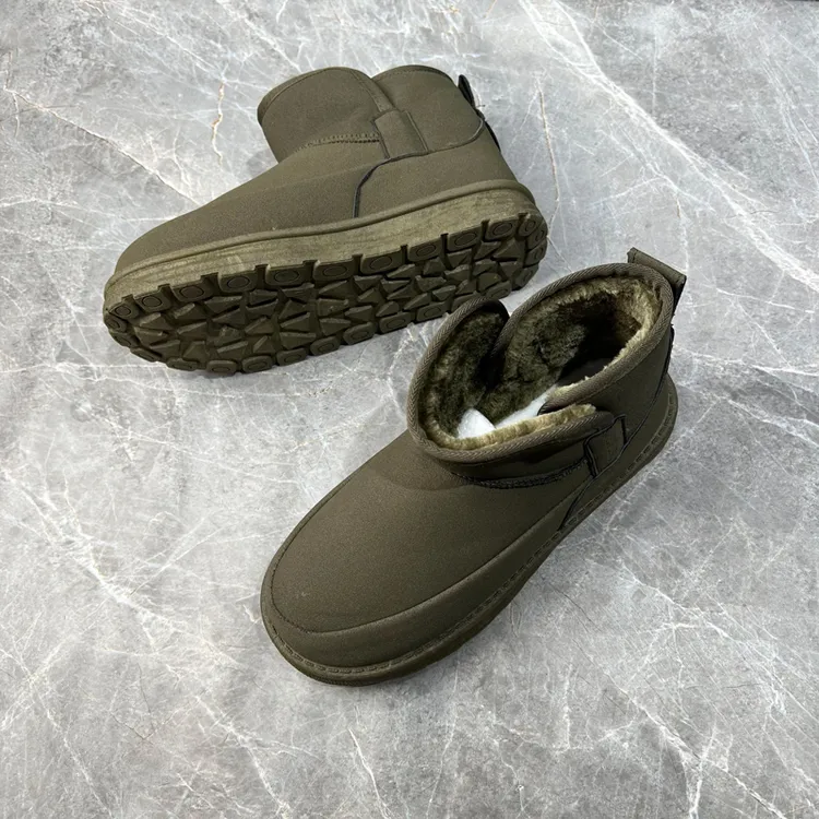 棉鞋男款冬季加绒加厚高帮鞋厚底男士潮流百搭休闲绿色雪地靴子男