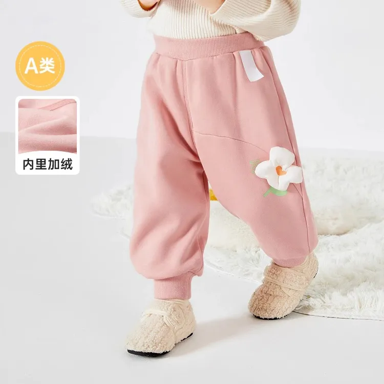 儿童裤子冬季加绒宝宝长裤加厚小童童装男童休闲裤女童冬装保暖裤