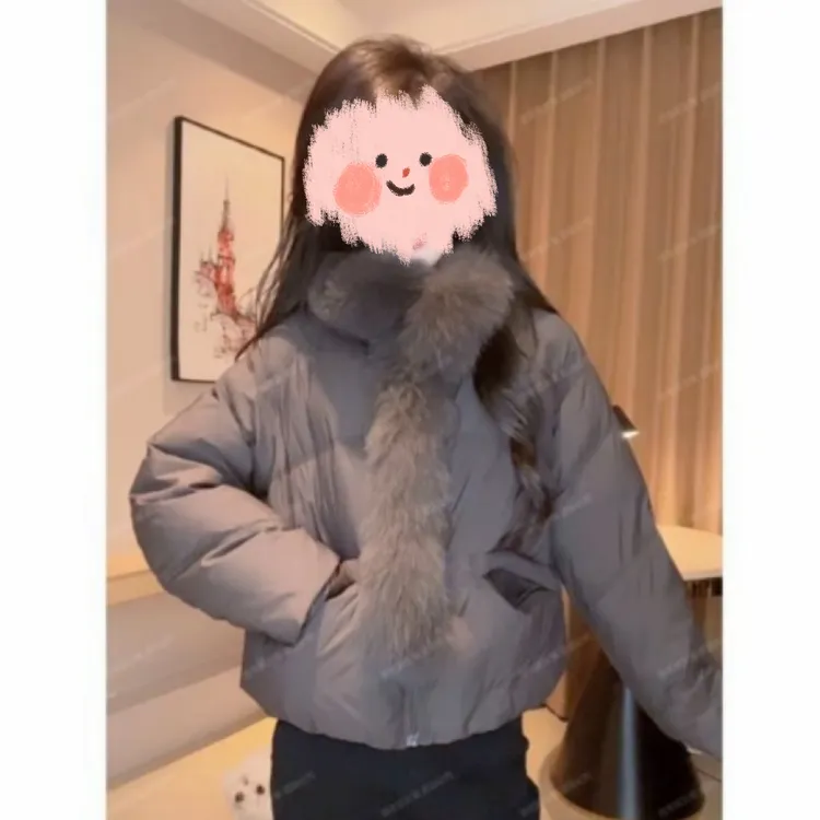 【沪上千金】冬季狐狸毛毛领新款洋气白鹅绒新款显瘦羽绒服00160
