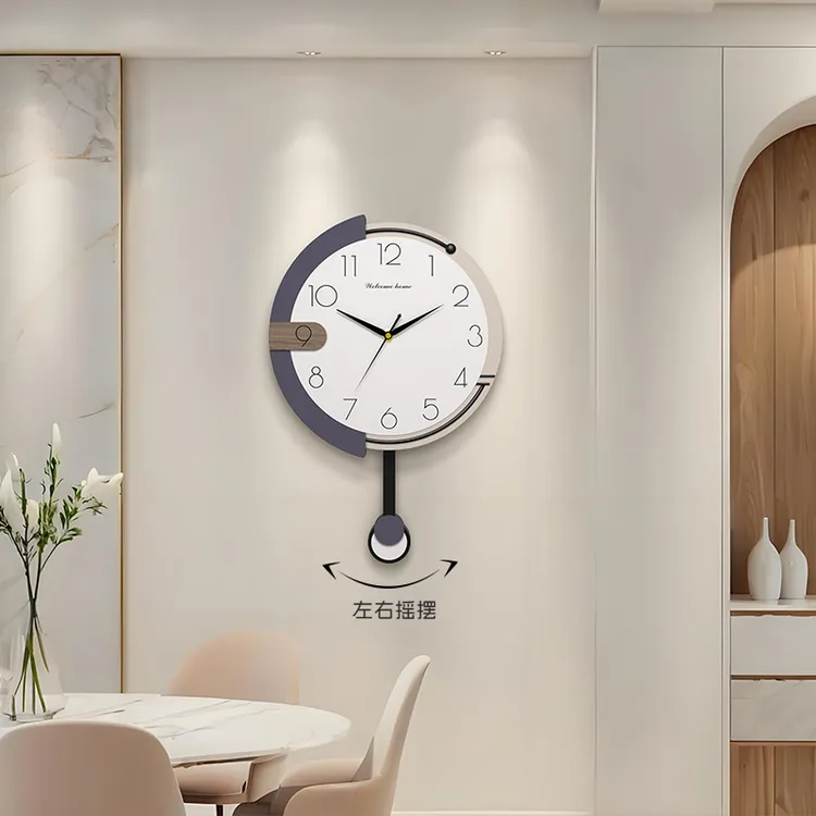 新款高档现代创意钟表家用客厅静音挂钟大气简约挂墙时钟摇摆挂表