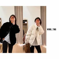 wong_ting小众设计师两色丝绒常规面包鹅绒服外套11012