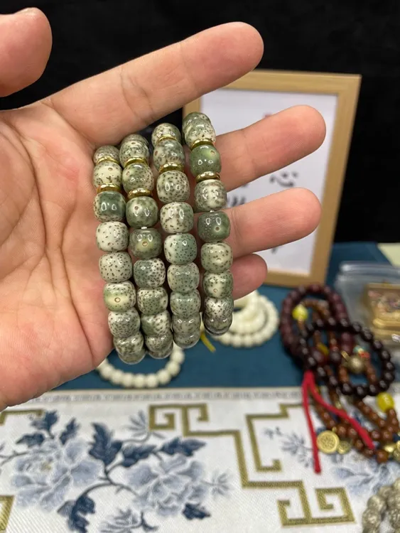 石玉糯冰帝王绿单圈星月菩提手串