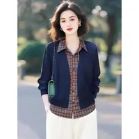 2025秋季新品时尚显瘦假两件卫衣设计感减龄拼接格子显瘦长袖上衣