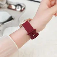 【表带】酒红印花硅胶女士智能手表表带