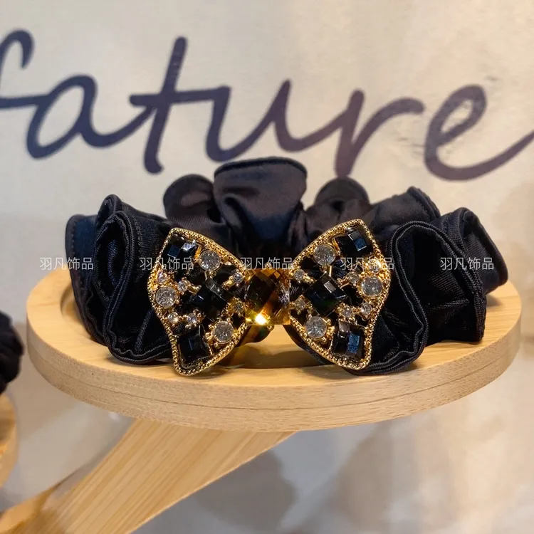 羽凡原创设计气质皮筋甜美风日韩头饰简约黑色发绳轻百搭奢发圈