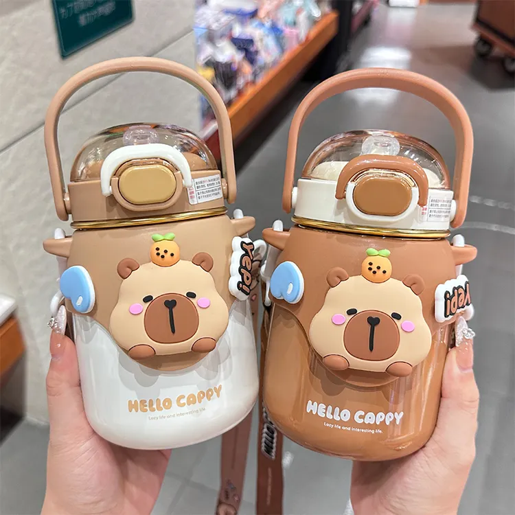 卡皮巴拉儿童保温杯水杯上学专用吸管杯小学生幼儿园儿童水杯