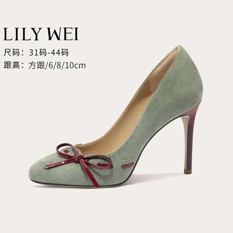 Lily Wei【澜栖】原创设计感高跟鞋圆头优雅气质单鞋2025新款小码