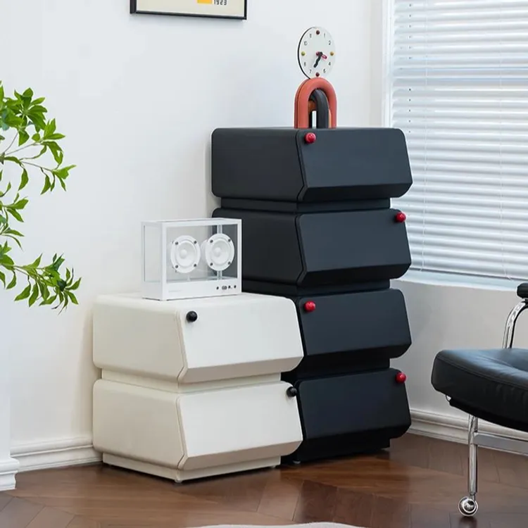 北欧简约轻奢实木斗柜床头柜法式复古斗柜轻奢沙发边柜收纳储物柜