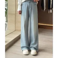 NANJIE/楠姐【闪闪裤】烫钻直筒百搭显瘦秋季牛仔裤XNS6485