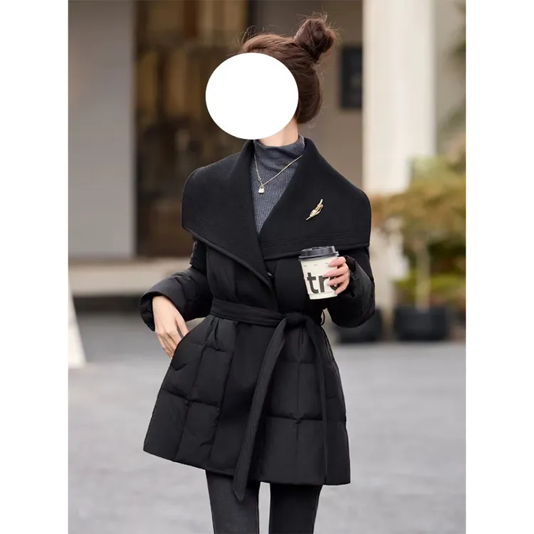 法式气质时髦翻领棉服外套2025冬季大码胖MM收腰显瘦保暖棉衣棉袄