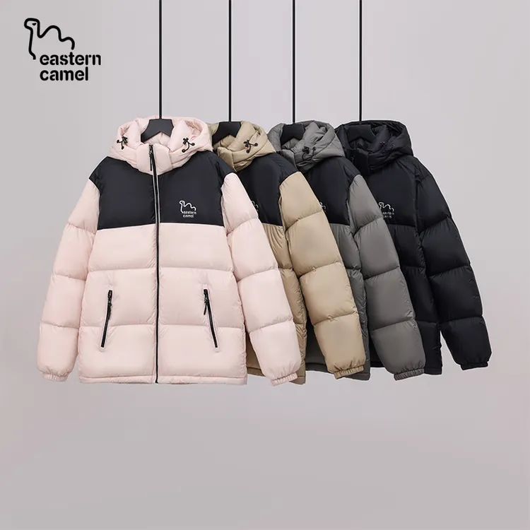 东方骆驼冬季户外情侣90鸭绒可脱卸连帽加厚防风运动保暖羽绒外套