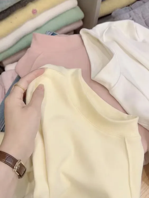 七言家升级版热可可  #慕斯绒插肩小立领保暖打底衫就是它9712@