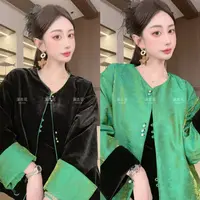 【 翡翠】气质新中式双面双穿外套女刺绣时尚秋季显瘦中国风绣花 