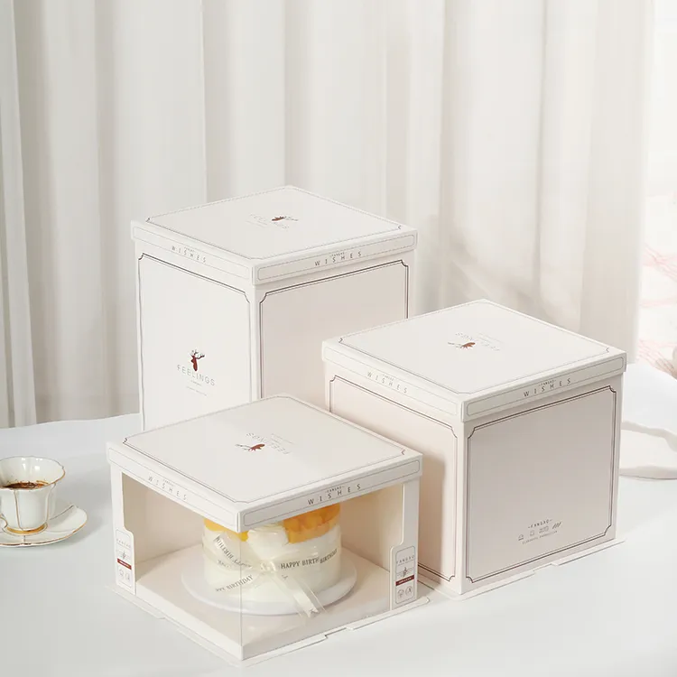 清仓28/32小鹿半透明蓝色半透明蛋糕盒子