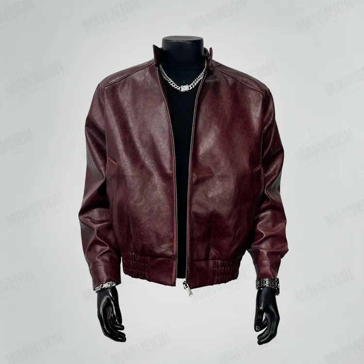 MANVEION赤兔复古机车皮夹克bomber加厚保暖秋冬正肩立领夹克外套