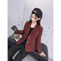 7801衣长58毛呢西装外套加厚冬2025新款加棉休闲女士夹棉呢子西服