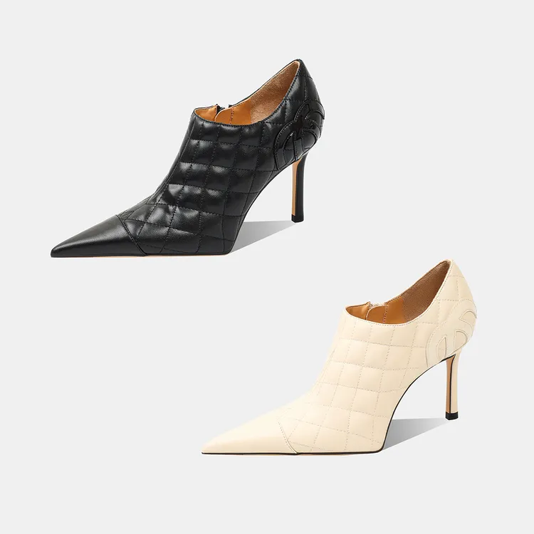 2025新款秋冬季黑色高跟鞋女细跟气质设计感小众性感宴会尖头短靴