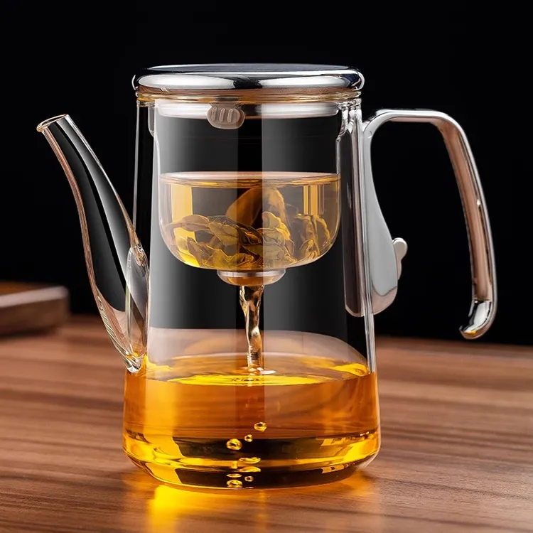 高档磁吸飘逸杯家用办公茶水分离杯茶具泡茶壶耐热玻璃过滤冲茶器