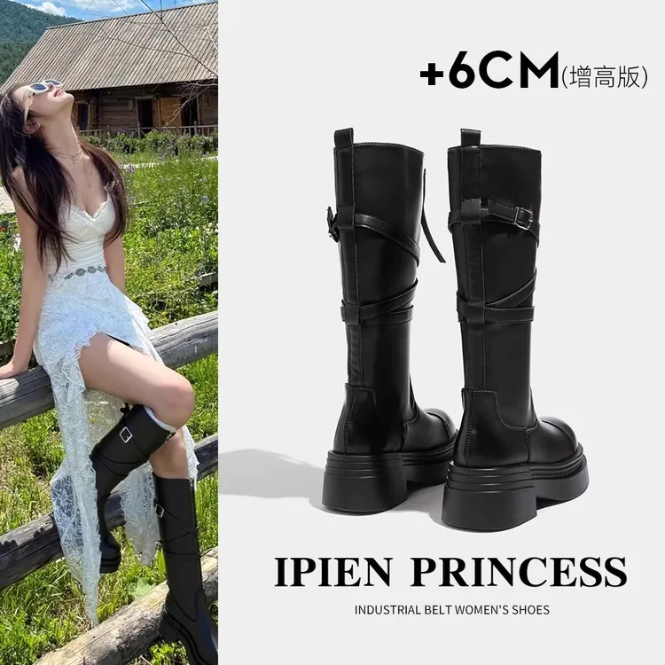 黑色长筒靴女2025秋季新款高筒骑士靴不过膝夏季草原旅游穿搭靴子