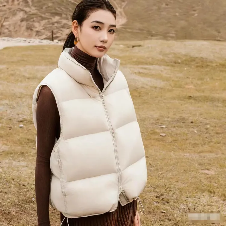 至简马甲95 蓬松立领羽绒服马甲 双头拉链95白鸭绒短款2025新款