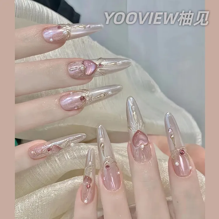 高级感穿戴甲美少女战士美甲穿戴甲高光猫眼爱心渐变法式可拆卸