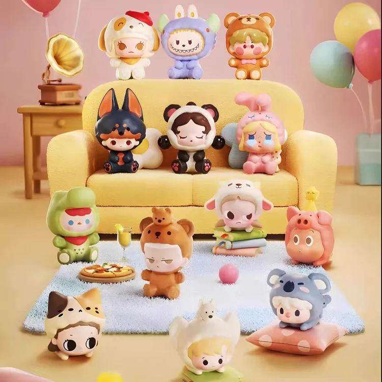 【睡衣派对萌粒】明款自选非植绒无透明盒泡泡玛特睡衣派对萌粒