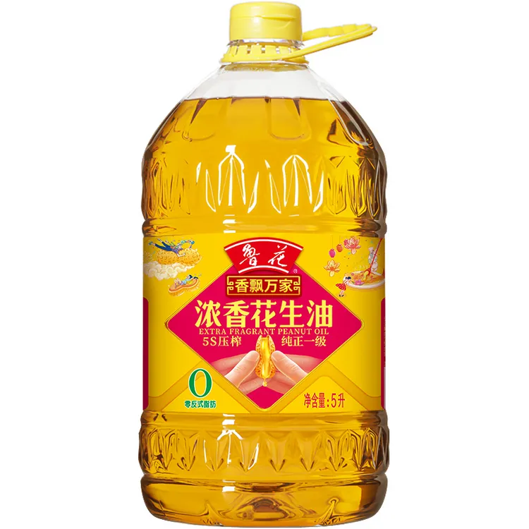 鲁花鲁花香飘万家浓香花生油5L*1纯正压榨工艺健康好油香味浓郁