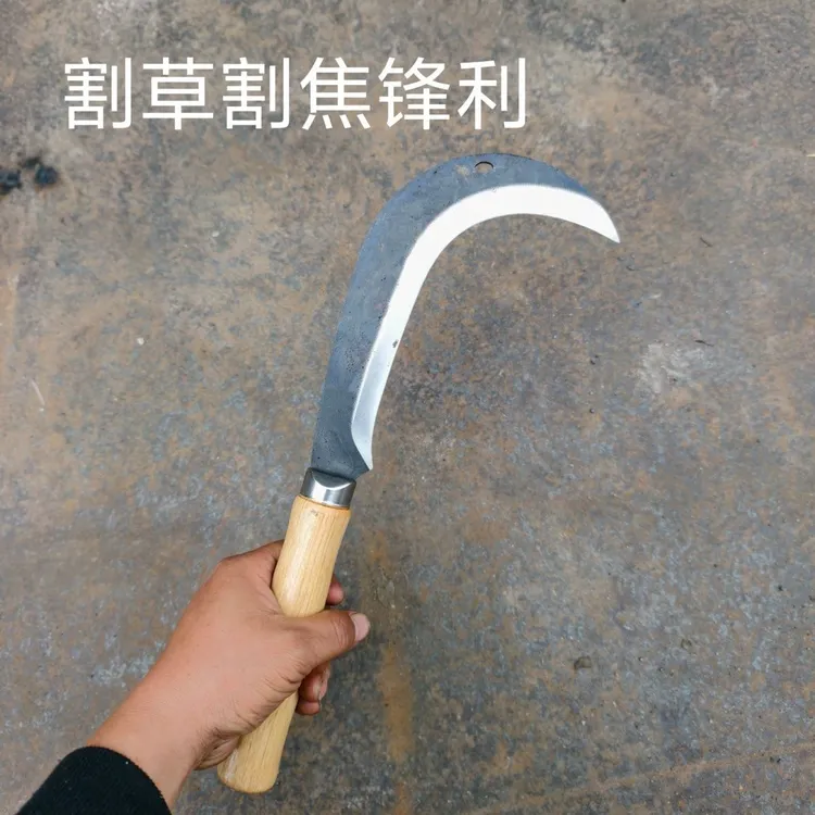 湛江手工锻打锰钢长柄镰刀砍甘蔗割草除草农用户外工具