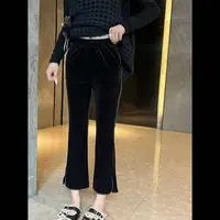 TANMEI 设计感百搭时尚显瘦丝绒休闲裤