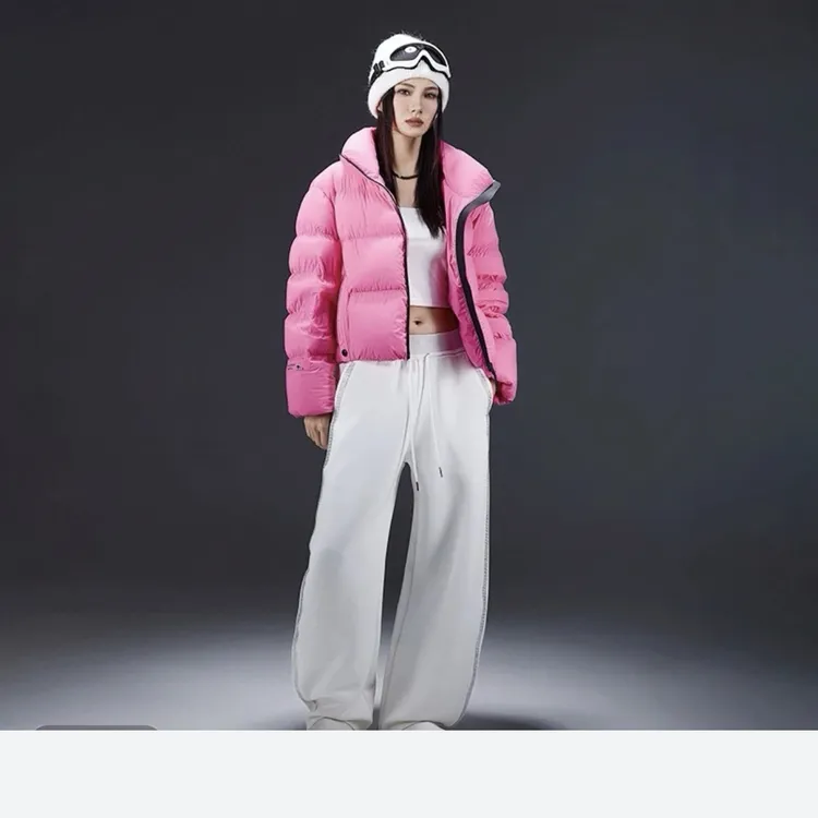 冬季女款立领白鸭绒加厚保暖短款时尚外套