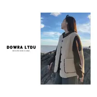 朵拉【枫叶摩卡】2025年冬季新款圆领纯色百搭马甲外套女147-89091