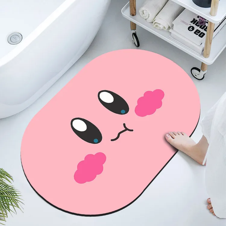 卫生间硅藻泥软垫吸水地垫浴室门垫厕所门口地毯可爱搞怪防滑脚垫