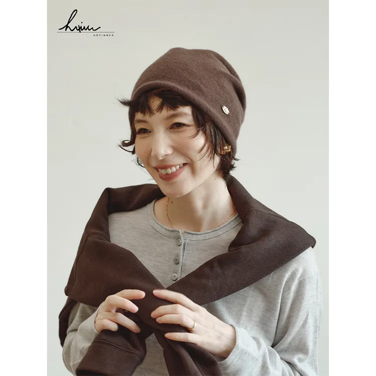 hotinner【100%全羊毛】薄款堆堆帽轻盈柔软不厚重法式慵懒套头帽