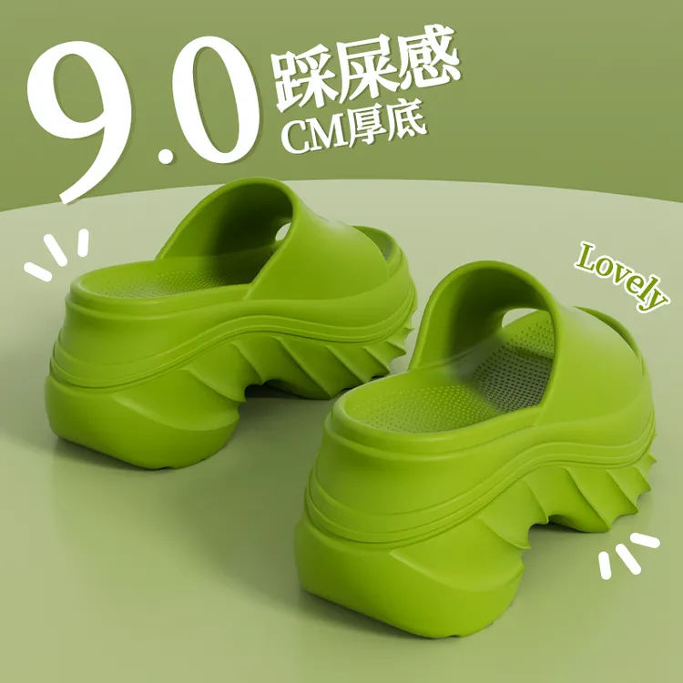9CM厚底外穿增高凉拖鞋女夏季沙滩户外时尚休闲防滑eva防臭松糕鞋