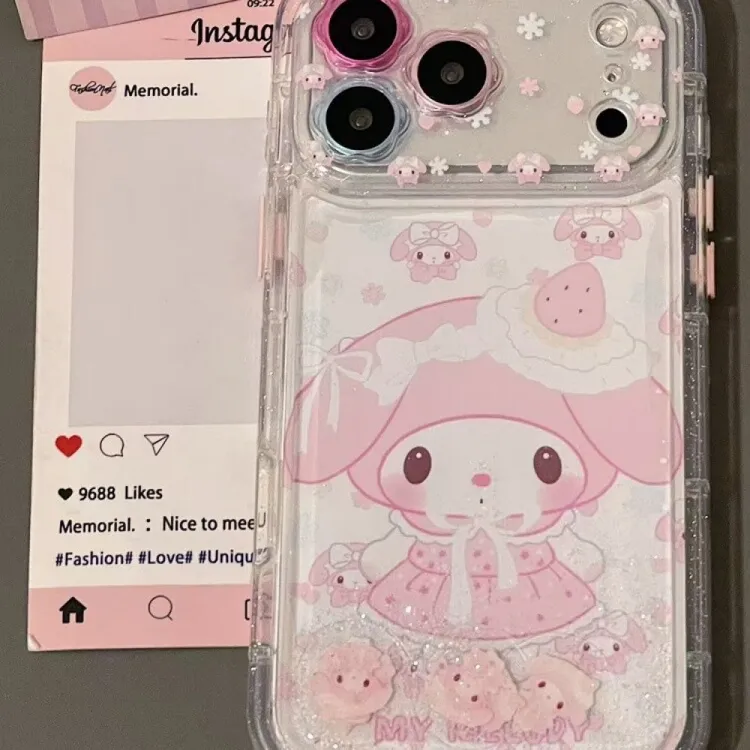 全包镜头流沙草莓美乐蒂适用iphone17promax苹果16手机壳15少女14