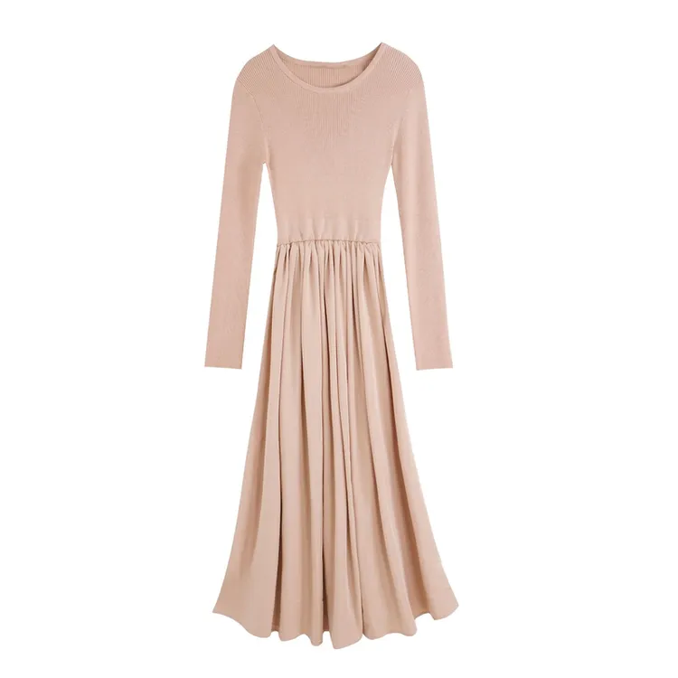 【MonTendre】秋季新款 J 时尚百搭极简风圆领针织气质高级感长裙