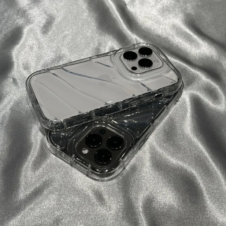 水波纹高级适用iPhone16/15promax手机壳苹果13pro透明11软壳12女