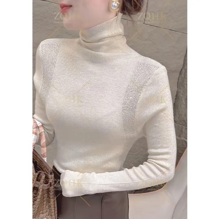 毛衣女秋冬新款修身高领针织衫高级感气质显瘦百搭打底衫长袖上衣