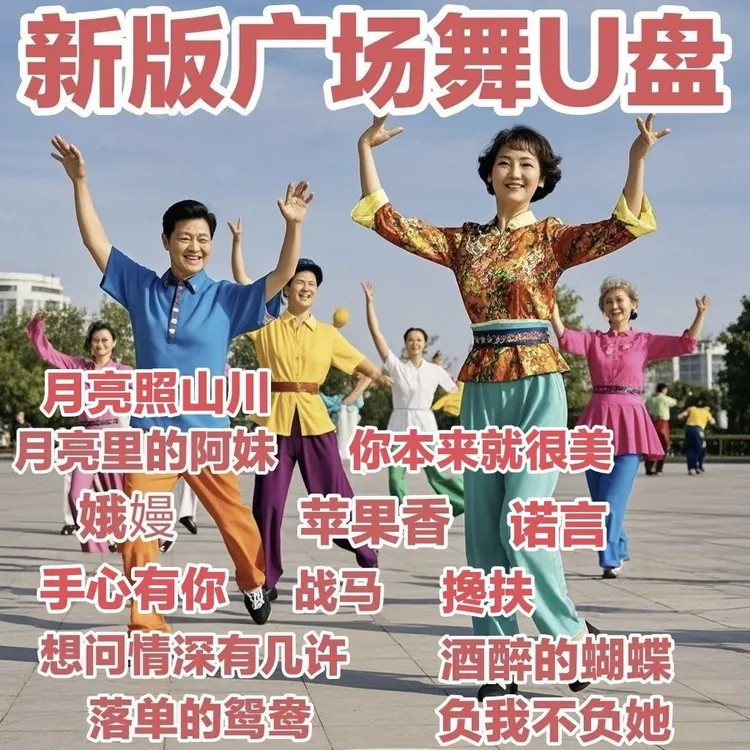 【新版广场舞U盘】中老年零基础入门教程版视频歌曲健身操MP4优盘