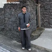 TOOTH YOUNG【首尔男大】秋季男装针织背心毛衣单件马甲