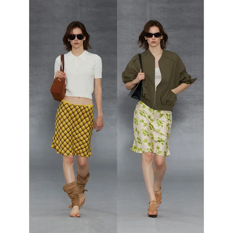 randpickee | cover系列-复古缎面低腰修身鱼尾半裙