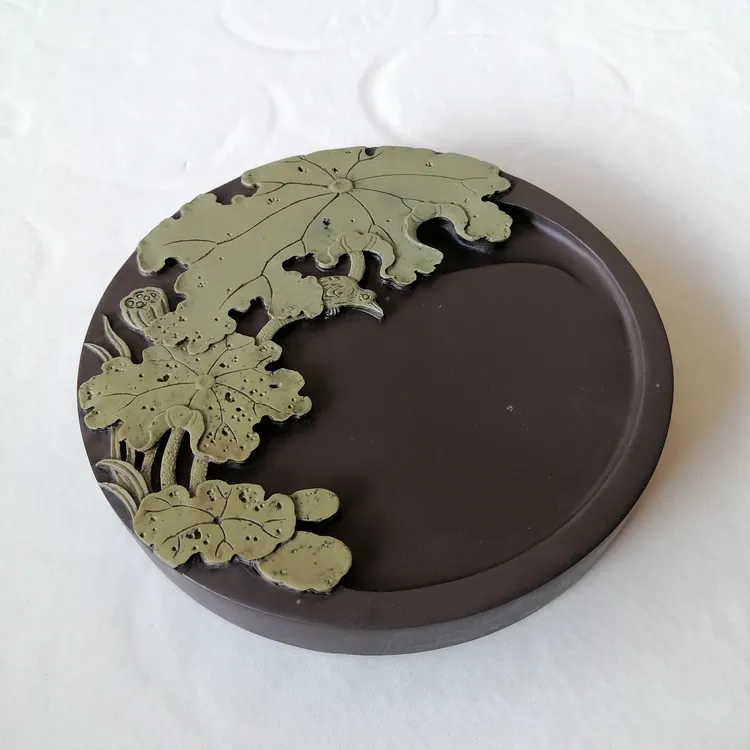 天然原石手工雕刻可研墨的文房四宝苴却砚台