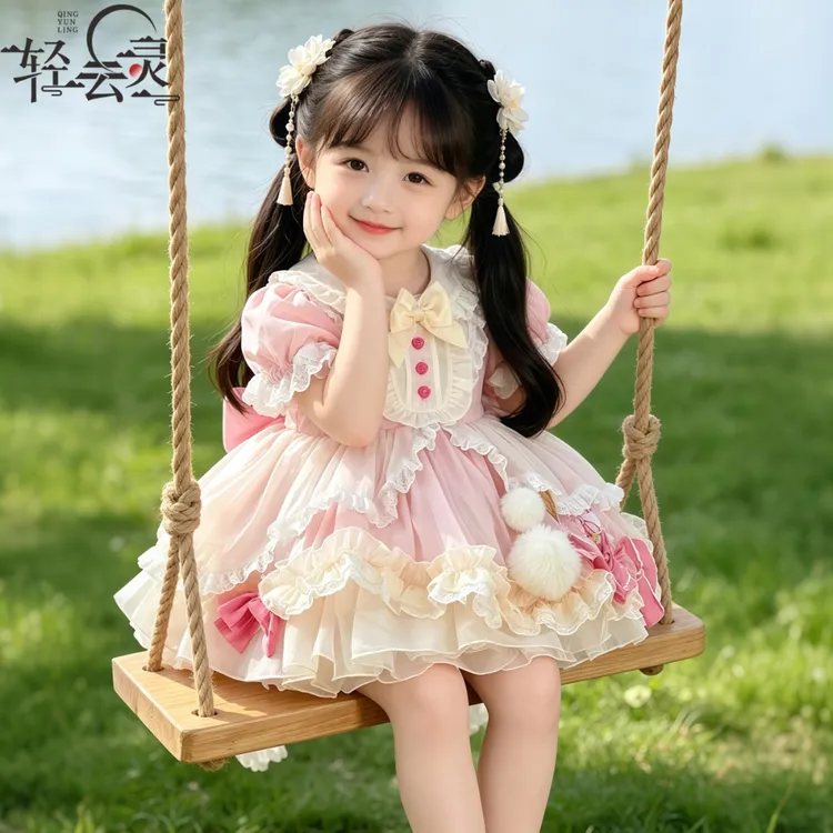 女童洛丽塔Lolita公主裙周岁生日礼服短袖儿童公主裙新款2026爆款