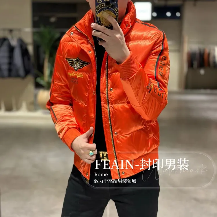 高端定制立体刺绣工艺男士羽绒服78198
