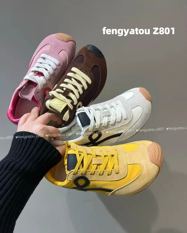 AIDUOLI 小罗德训鞋2025春季小众时髦平底复古阿甘休闲鞋B