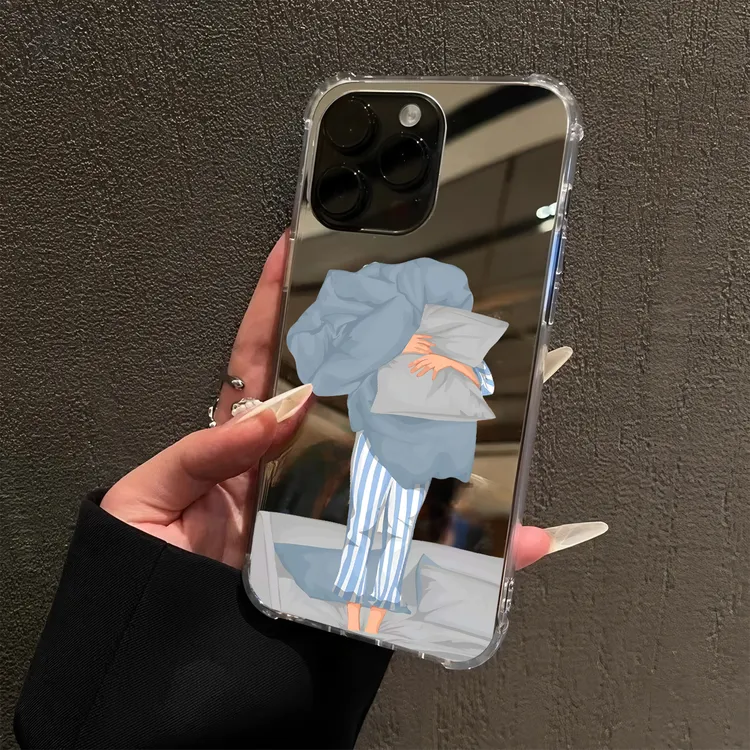 女人的精神状态适用iPhone17苹果16promax手机壳14镜面15抱枕头13